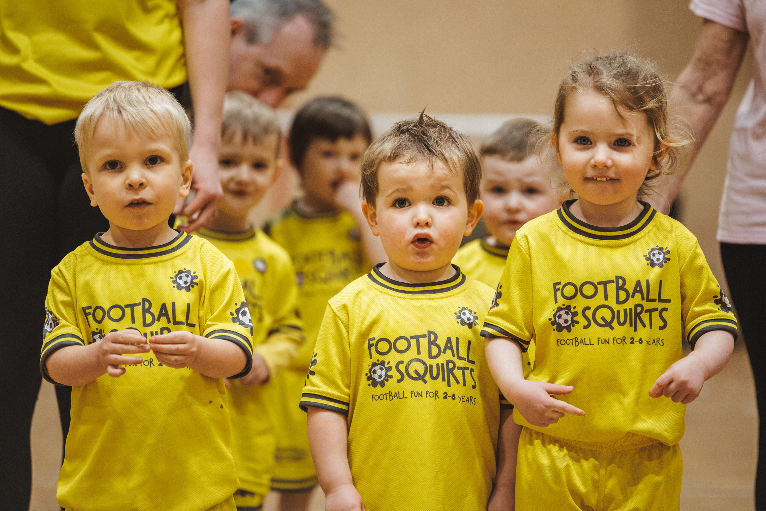 Kids enjoying football class