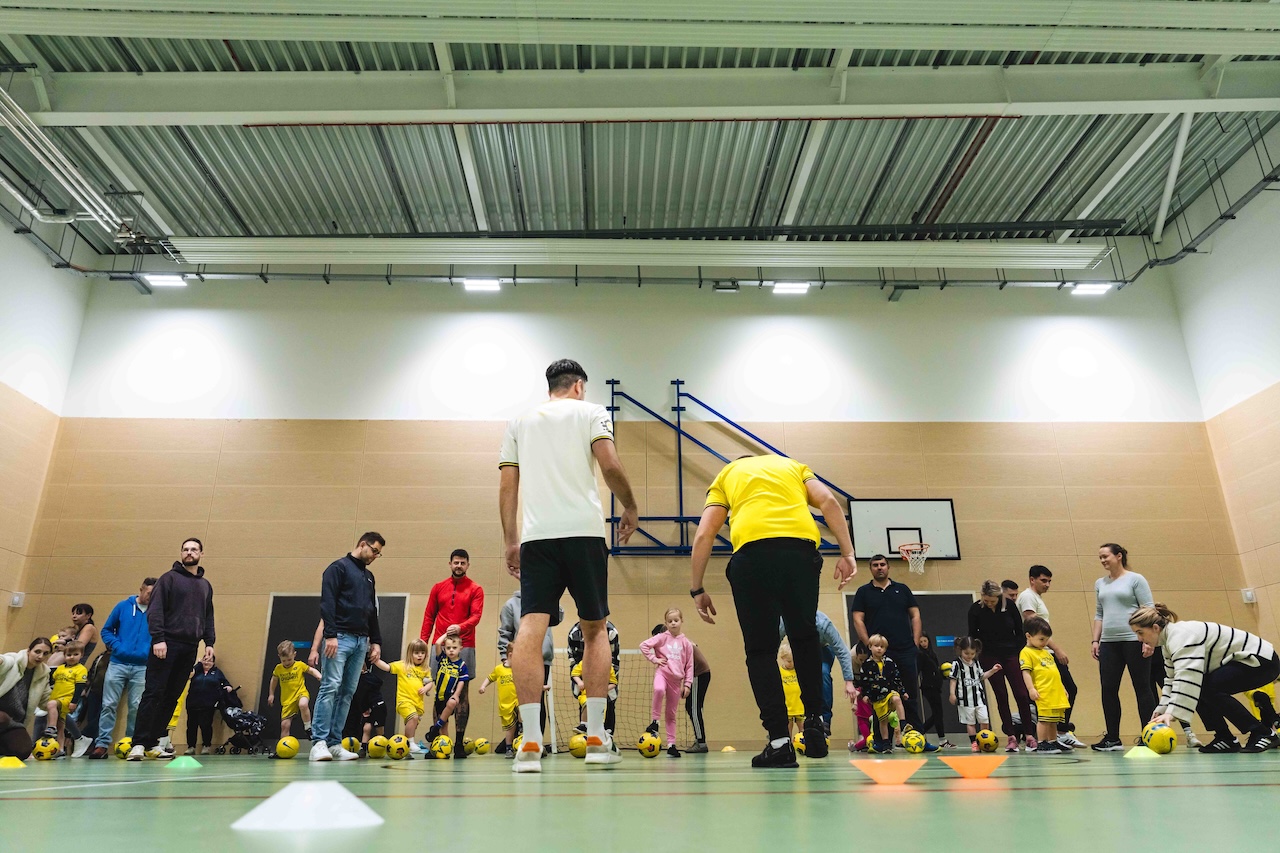 Kids playing football